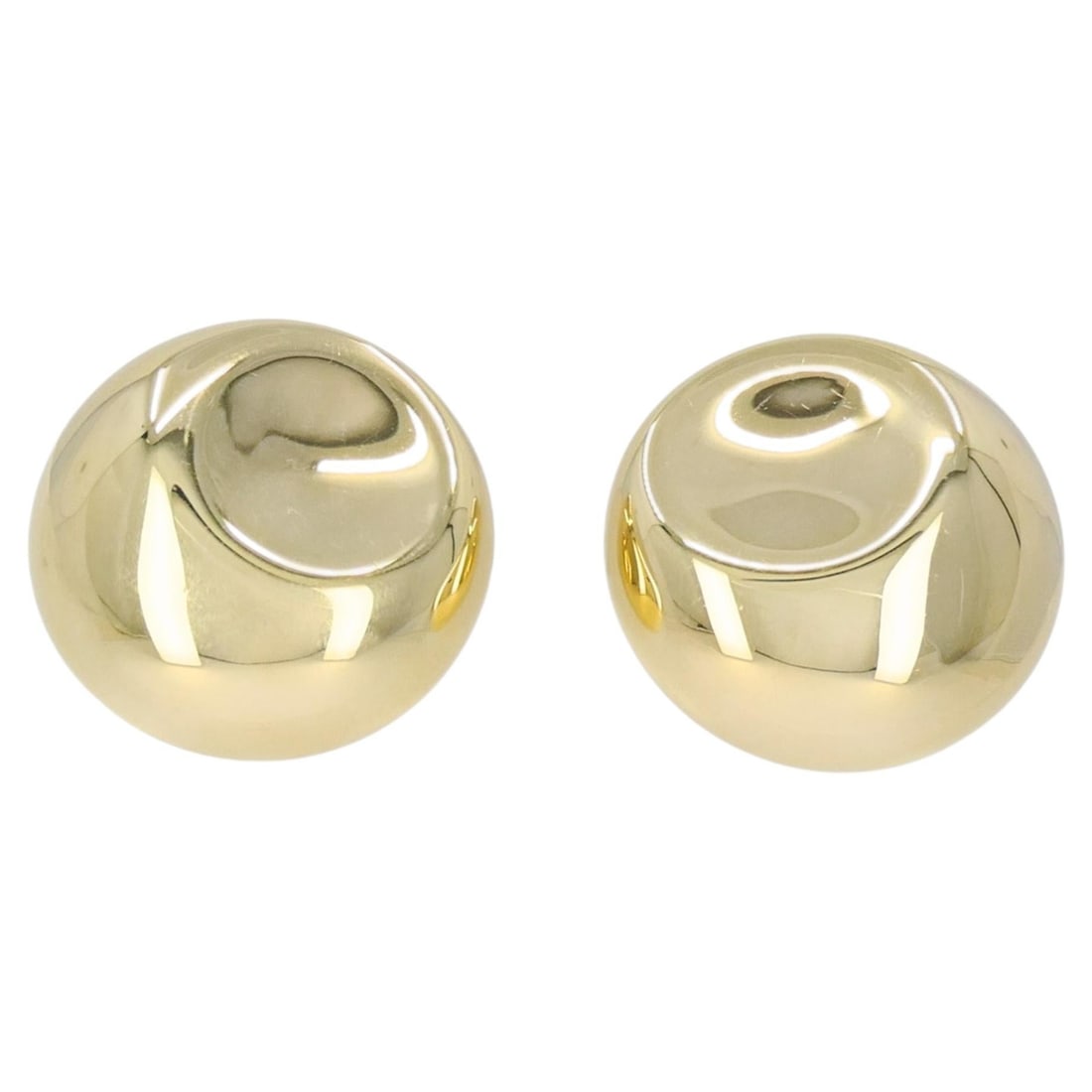 Tiffany Co Elsa Peretti Thumbprint Clip Earrings in 18k Yellow Gold Pair: Tiffany Co Elsa Peretti Thumbprint Clip Earrings in 18k Yellow Gold Pair Vintage Elsa Peretti Tiffany & Co. circular thumbprint clip-on earrings in 18k yellow gold. This pair features a smooth, sculpt
