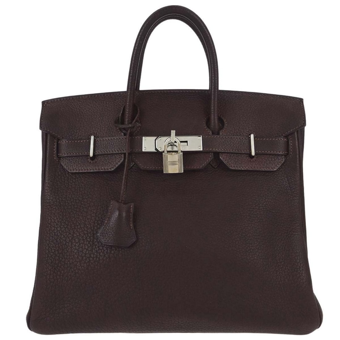 Hermes Haut a Courroies 28 Fjord Leather Handbag Marron Fonce: Hermes Haut a Courroies 28 Fjord Leather Handbag Marron Fonce Hermes Haut a Courroies 28 handbag in Marron Fonce Fjord leather, made in France. It features a flap turnlock closure, double handles, sil