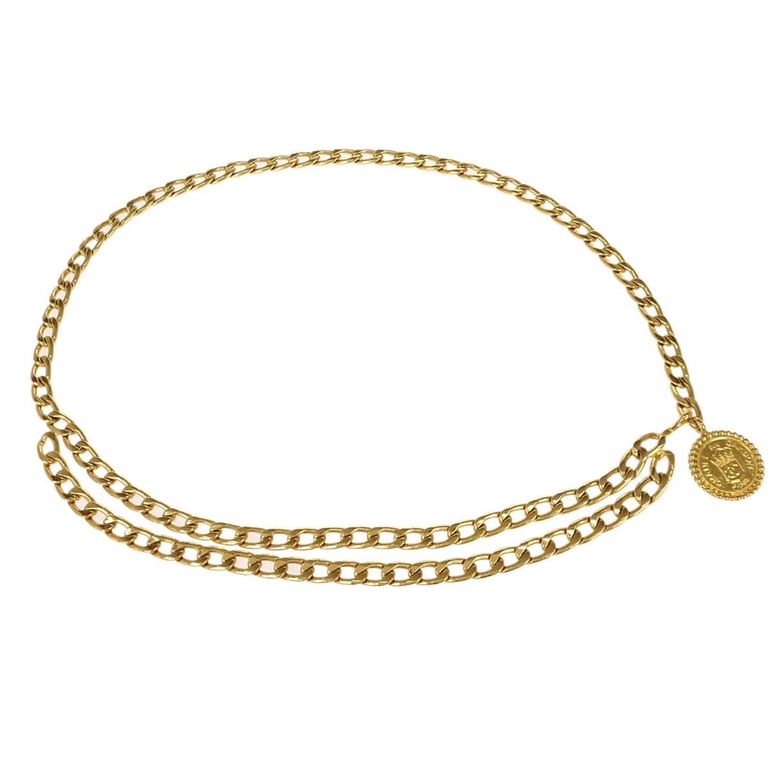 CHANEL Gold Plated Chain Belt Medallion Women One Size (1 of 10)