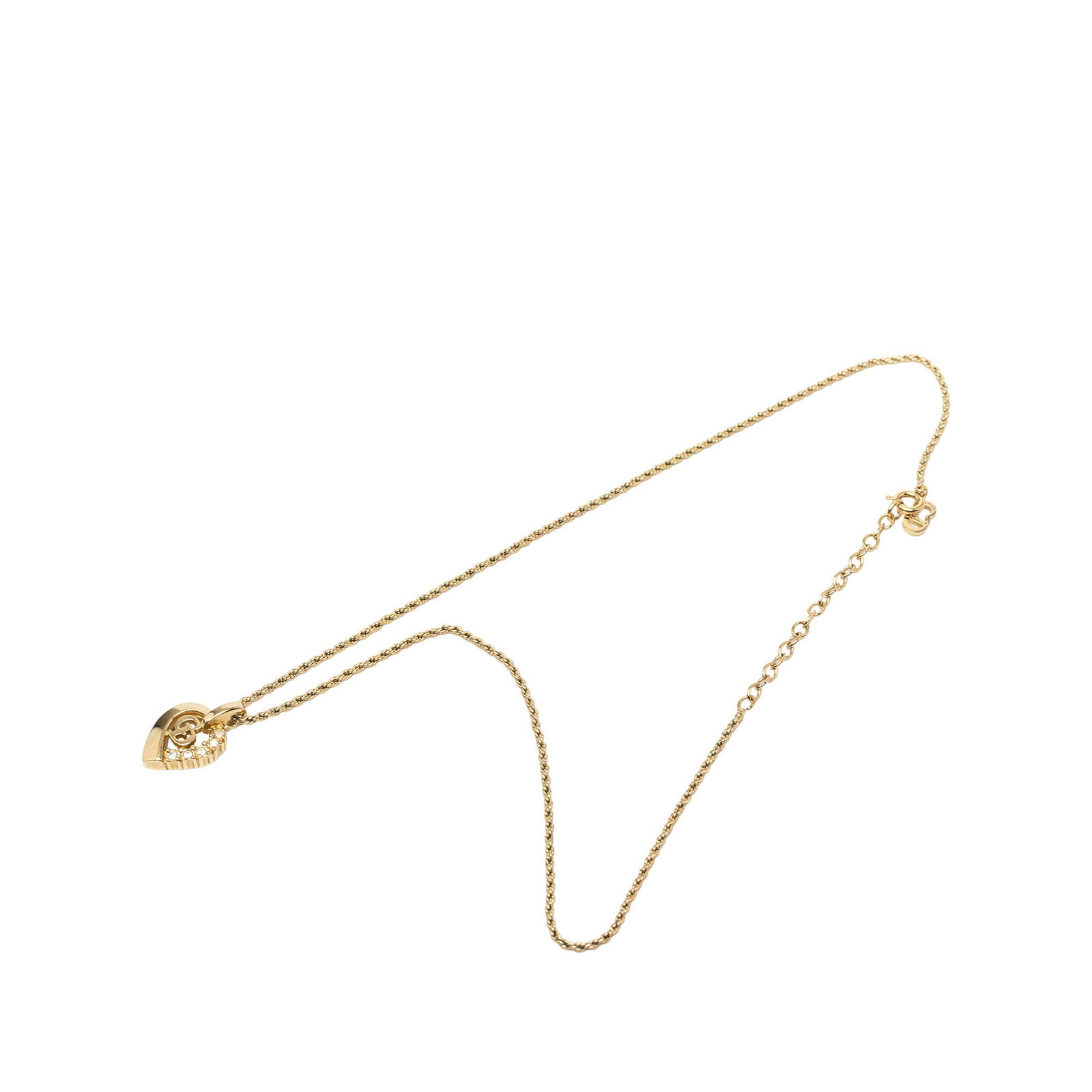 Dior CD Heart Pendant Necklace Gold Tone Metal with Crystal Strass: Dior CD Heart Pendant Necklace Gold Tone Metal with Crystal Strass Dior Gold Plated Strass CD heart pendant necklace with a gold-tone chain and heart pendant accented with crystal embellishments. It i