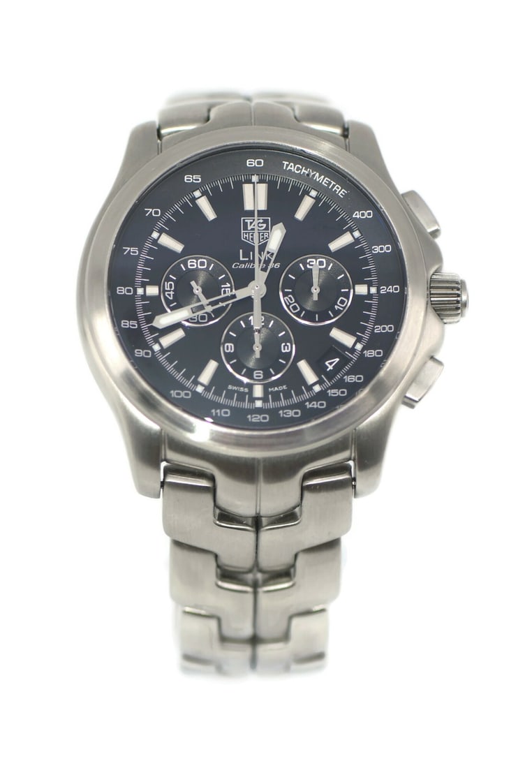 TAG Heuer Link Cal 36 Chronograph Stainless Steel Watch with Box and Papers: TAG Heuer Link Cal 36 Chronograph Stainless Steel Watch with Box and Papers This TAG Heuer Link Cal 36 Chronograph watch combines elegance and functionality, featuring a robust stainless steel case an