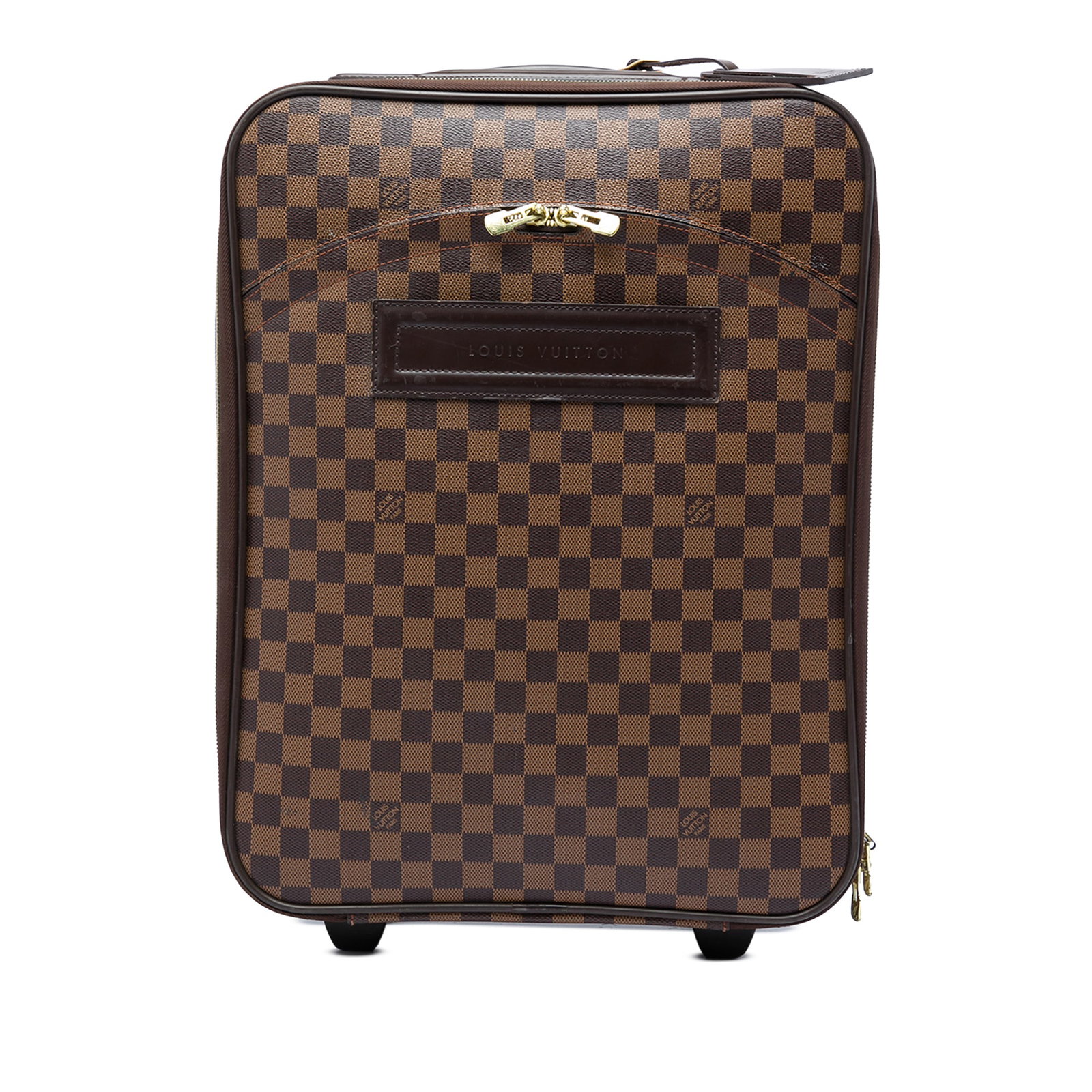 Louis Vuitton Pegase Legere 45 Damier Ebene Rolling Bag: Louis Vuitton Pegase Legere 45 Damier Ebene Rolling Bag Louis Vuitton Pegase Legere 45 rolling luggage in Damier Ebene canvas with a flat leather handle, retractable top handle, dual wheels, zip-aroun
