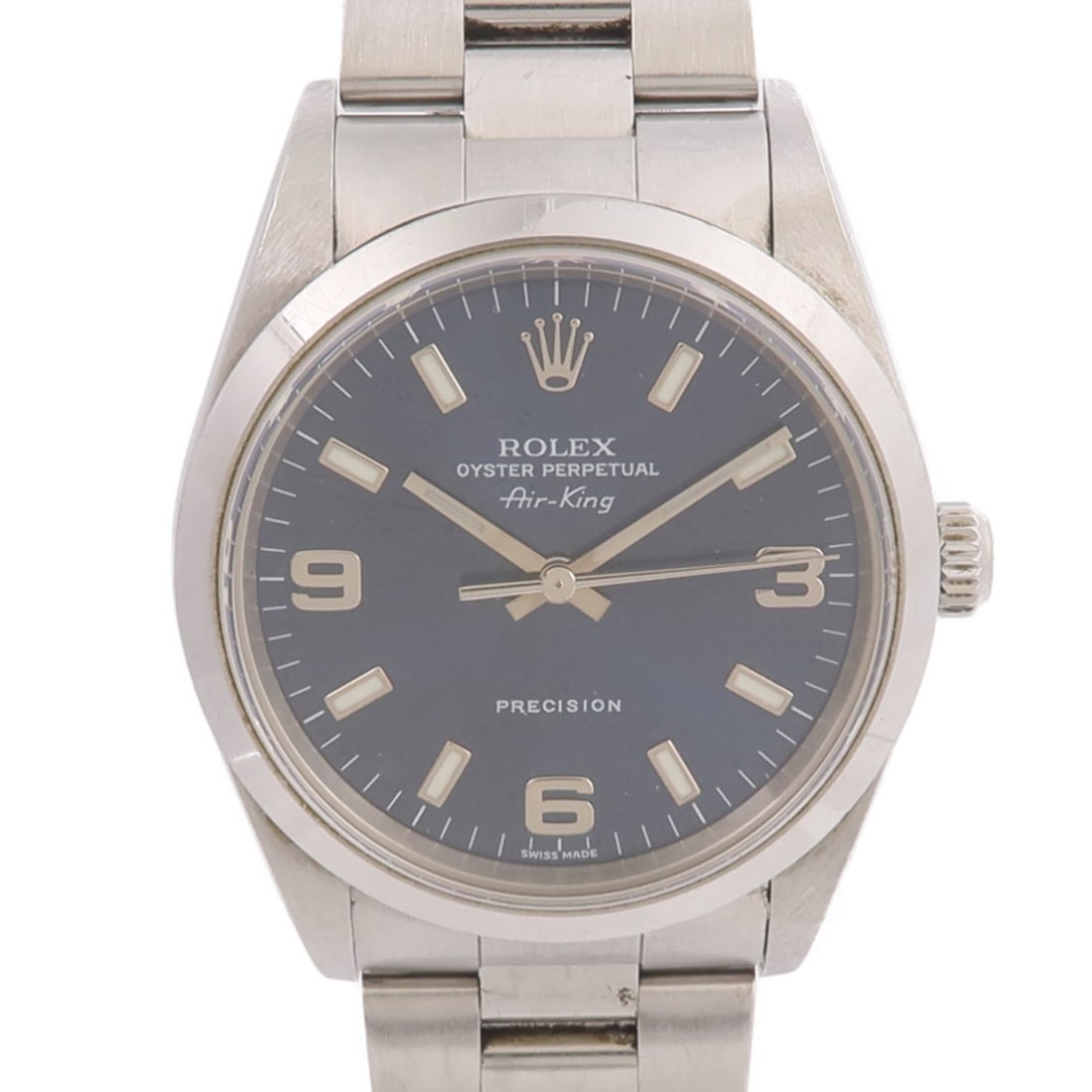 Rolex 14000M Air King mens automatic stainless steel blue wristwatch (1 of 18)