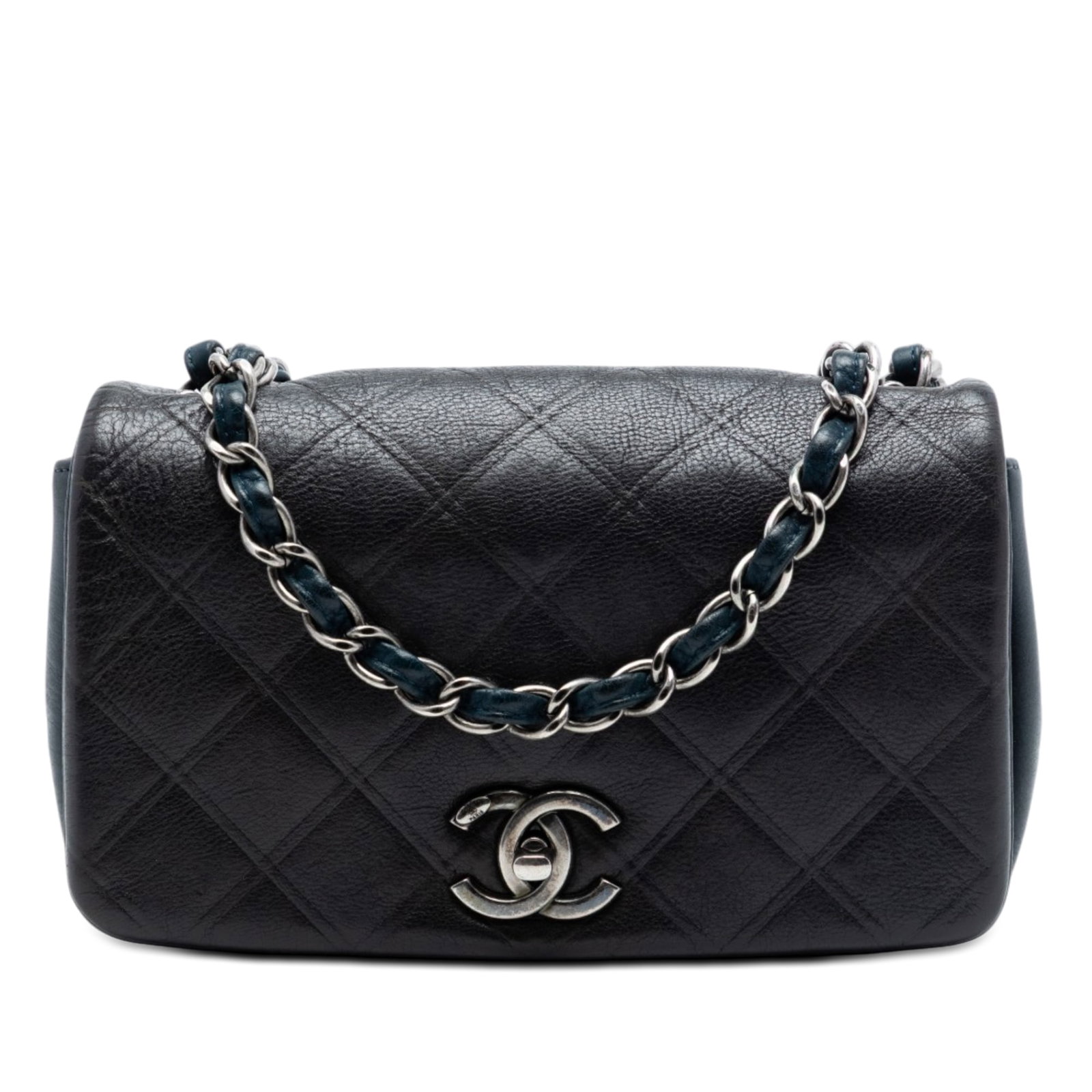 Chanel New Chic Flap Small Gray Embossed Calfskin Shoulder Bag (1 of 6)