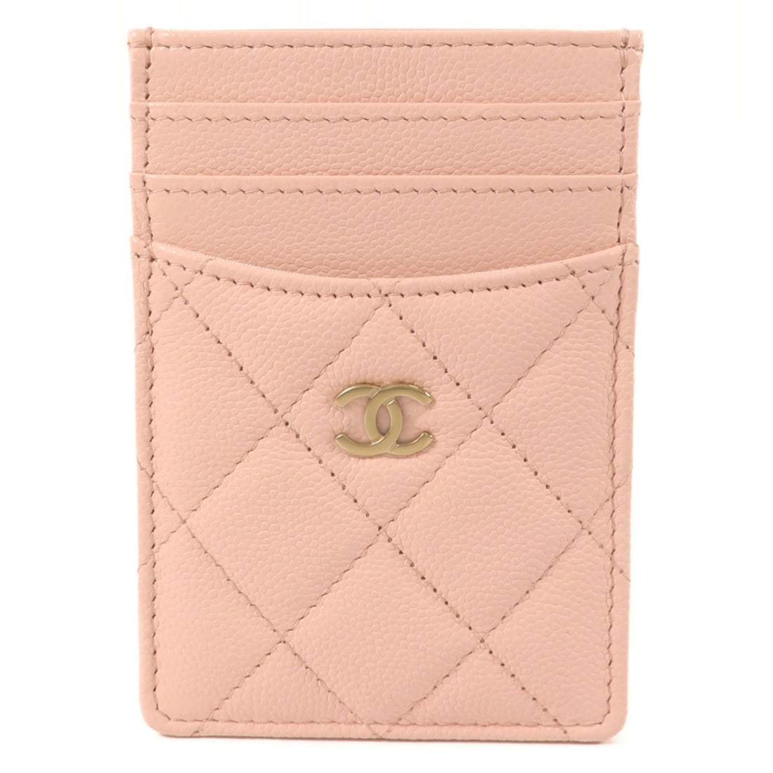 CHANEL CC Card Case Pink Calfskin Leather GHW (1 of 14)