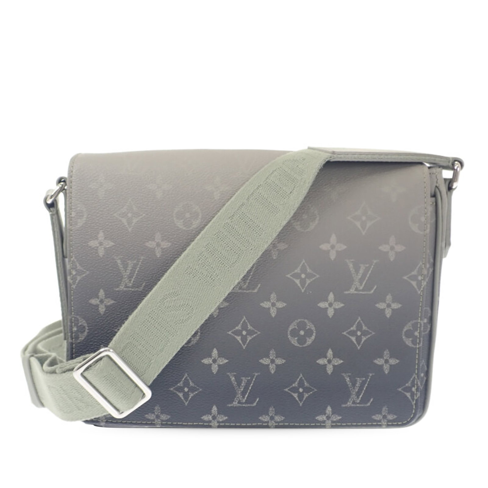 Louis Vuitton District PM Monogram Gradient Messenger Bag Green: Louis Vuitton District PM Monogram Gradient Messenger Bag Green Louis Vuitton Monogram Gradient District PM shoulder bag in green fabric with an adjustable flat strap and front flap with magnetic snap