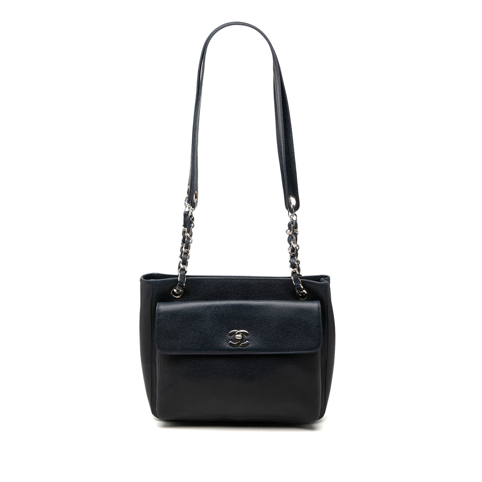 Chanel CC Caviar Leather Shoulder Bag with Front Pocket (1 of 7)