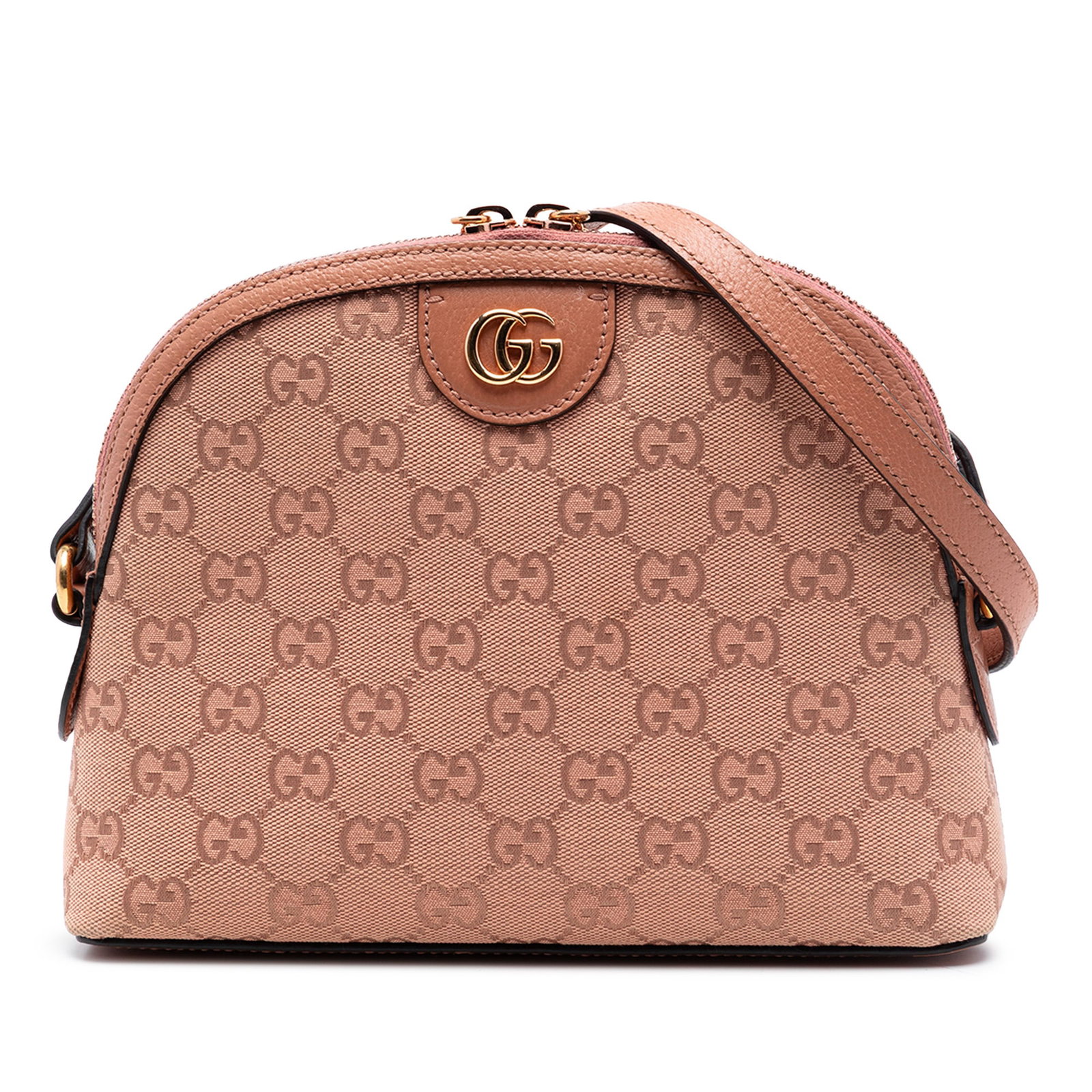 Gucci Ophidia Dome Small GG Canvas Crossbody Bag Pink: Gucci Ophidia Dome Small GG Canvas Crossbody Bag Pink Gucci Small GG Canvas Ophidia Dome Crossbody bag in pink fabric, made in Italy. It features a canvas body with leather trim, front web detail, a f