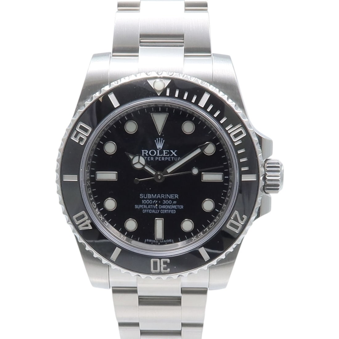 Rolex 114060 Submariner mens automatic stainless steel wristwatch black dial: Rolex 114060 Submariner mens automatic stainless steel wristwatch black dial Rolex Submariner reference 114060 wristwatch with automatic winding movement and a stainless steel case and bracelet. This 