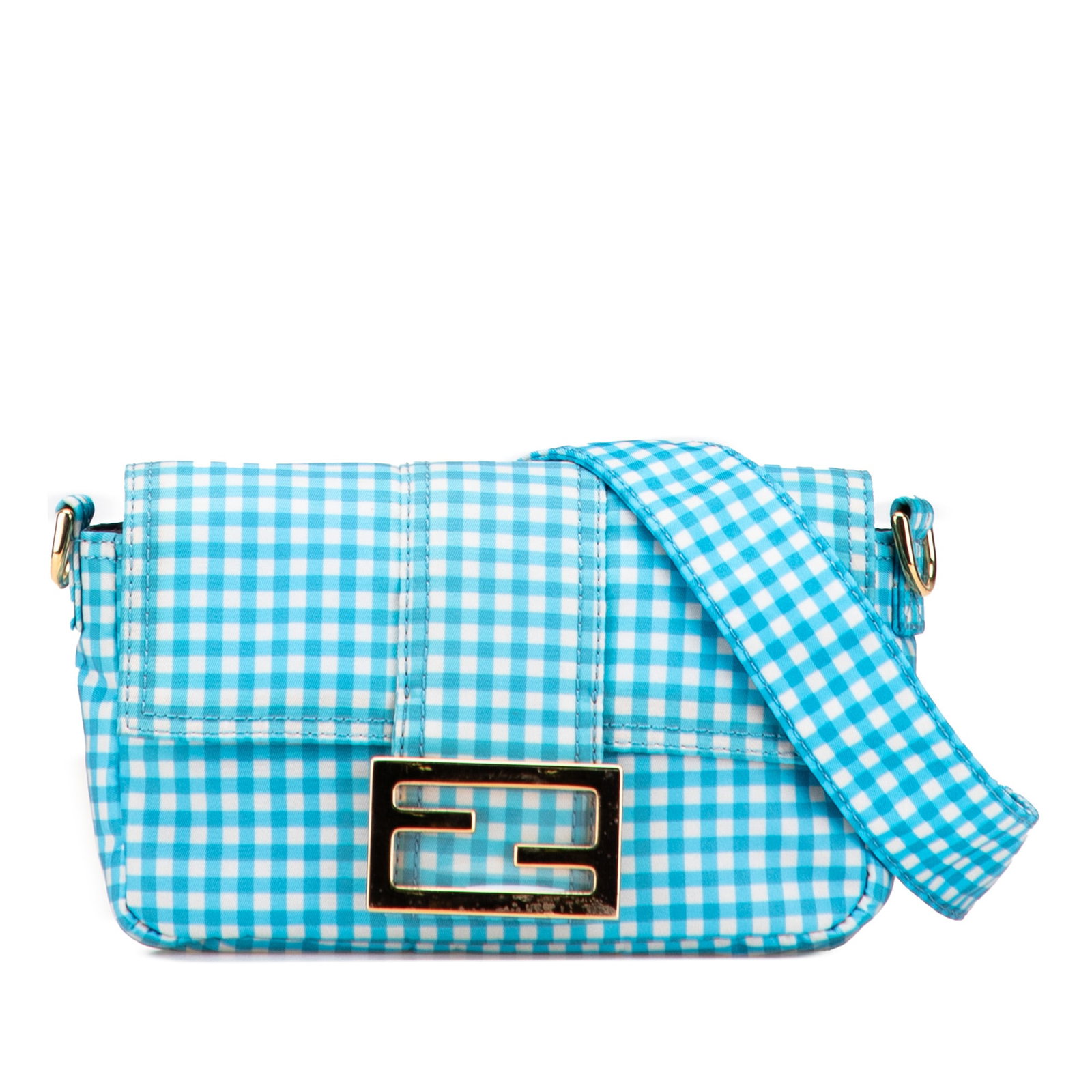 Fendi Joshua Vides Mini Baguette Convertible Satchel Blue Nylon: Fendi Joshua Vides Mini Baguette Convertible Satchel Blue Nylon The Fendi Joshua Vides Mini Nylon Convertible Baguette Satchel is a stylish and functional accessory crafted from durable nylon. It feat