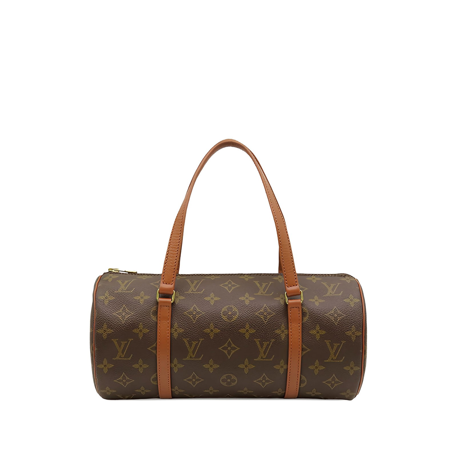 Louis Vuitton Papillon 30 Monogram Canvas Handbag: Louis Vuitton Papillon 30 Monogram Canvas Handbag Louis Vuitton Monogram Papillon 30 handbag crafted with a monogram canvas body, flat leather handles, and a top zip closure. Made in France, this cyli