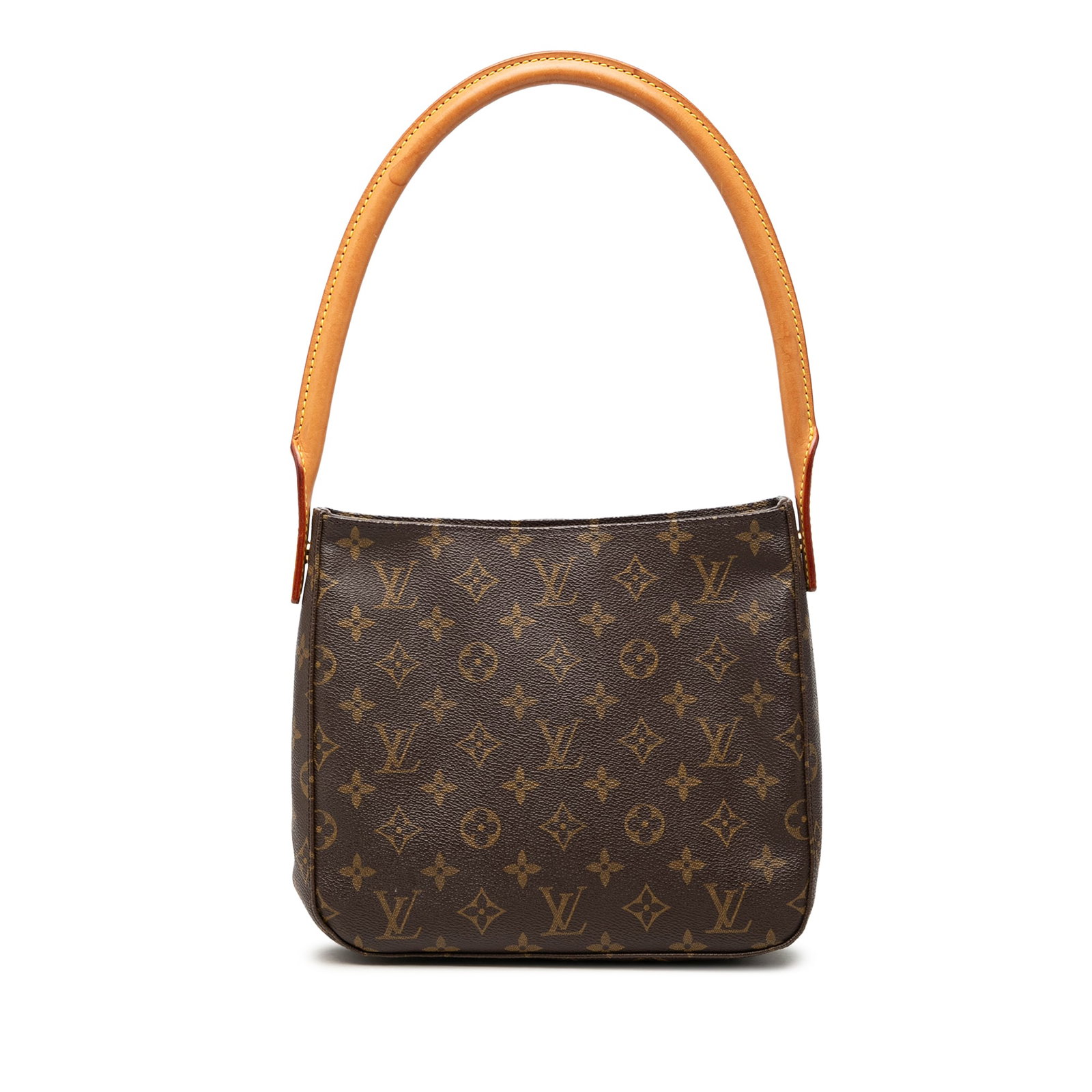 Louis Vuitton Looping MM Monogram Shoulder Bag Brown: Louis Vuitton Looping MM Monogram Shoulder Bag Brown A Louis Vuitton Monogram Looping MM shoulder bag crafted with a monogram canvas body, rolled vachetta leather shoulder strap, top zip closure, and 