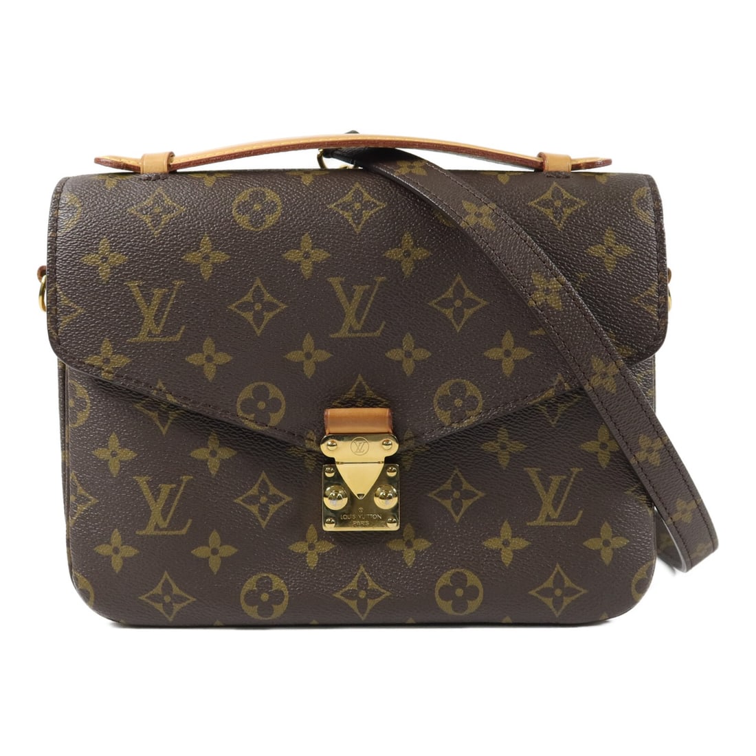 Louis Vuitton Pochette Metis MM M44875 Monogram 2 Way Shoulder Bag: Louis Vuitton Pochette Metis MM M44875 Monogram 2 Way Shoulder Bag Louis Vuitton Pochette Metis MM 2-way bag in brown Monogram PVC coated canvas. This women's bag features a top handle and a detachabl