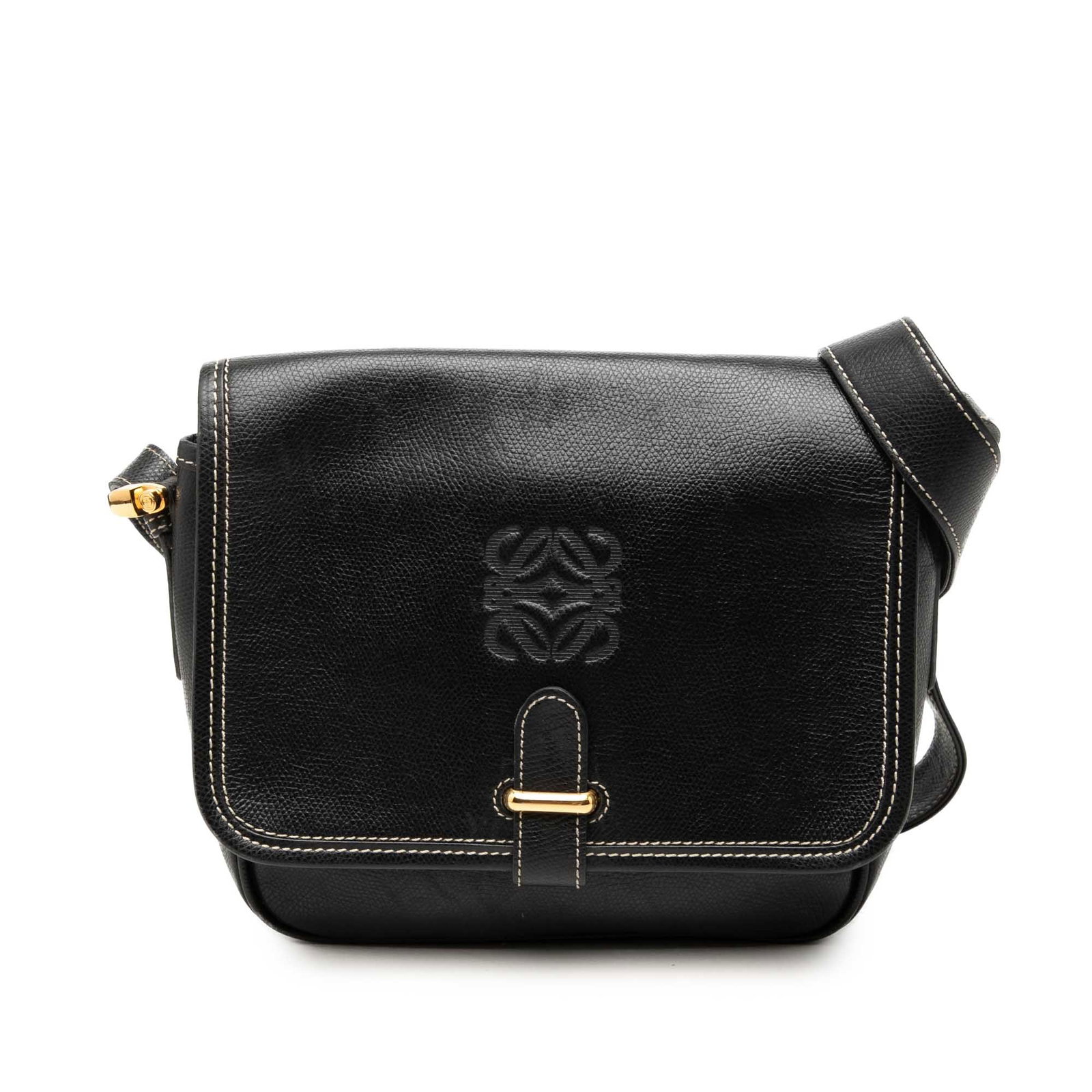 LOEWE Anagram Leather Crossbody Bag Black (1 of 7)