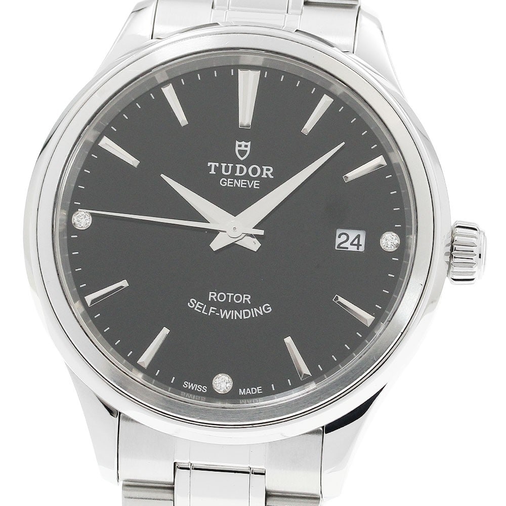 TUDOR Style 12500 mens automatic stainless steel watch black dial (1 of 6)
