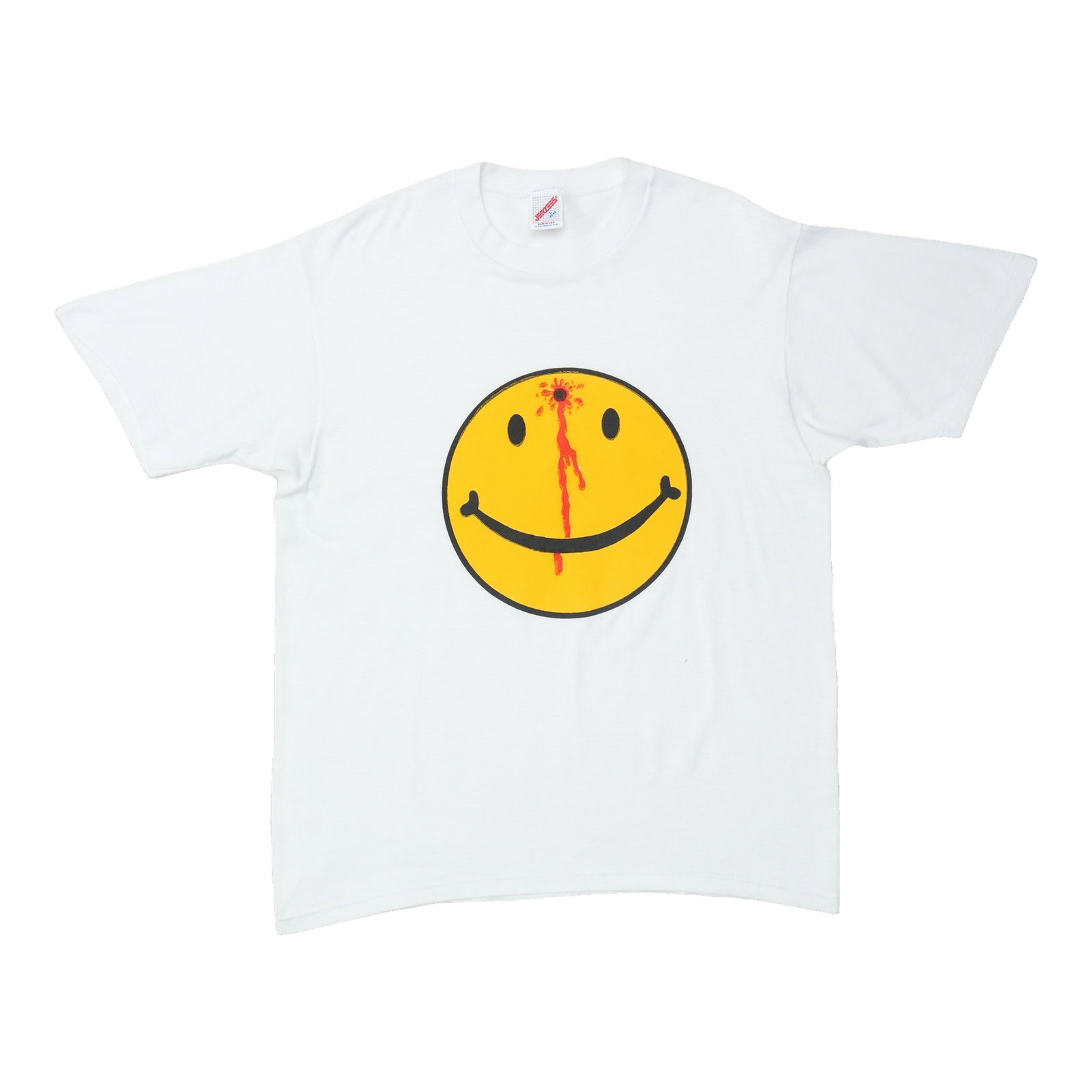 Vintage 1990s Bloody Smiley Face White Cotton T Shirt Large (1 of 4)