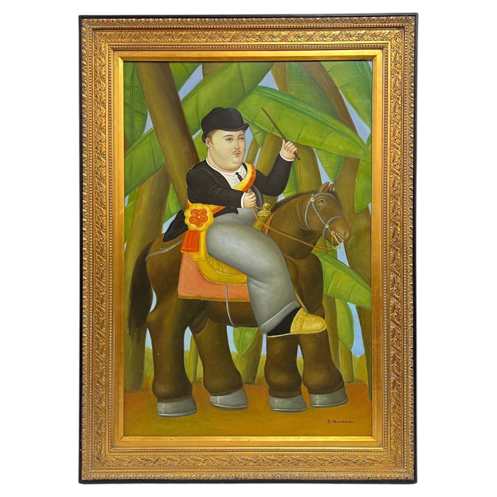 After Fernando Botero El Presidente acrylic on canvas painting (1 of 14)