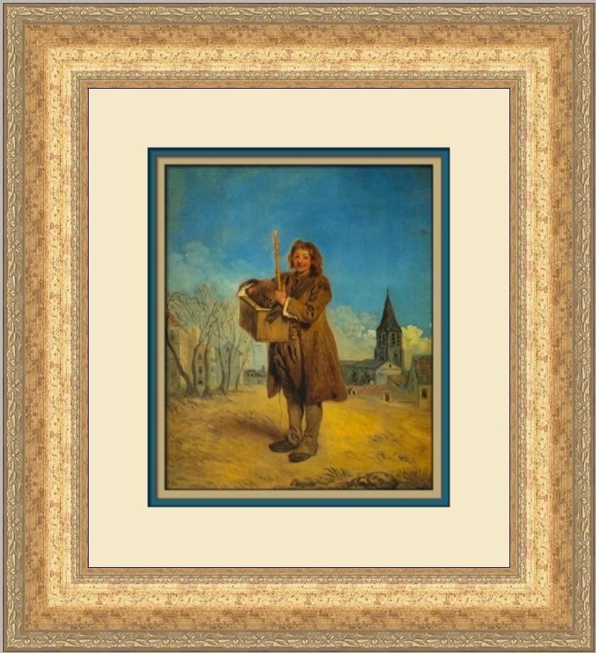 Antoine Watteau Savoyard with a Marmot Custom Framed Art Print (1 of 2)
