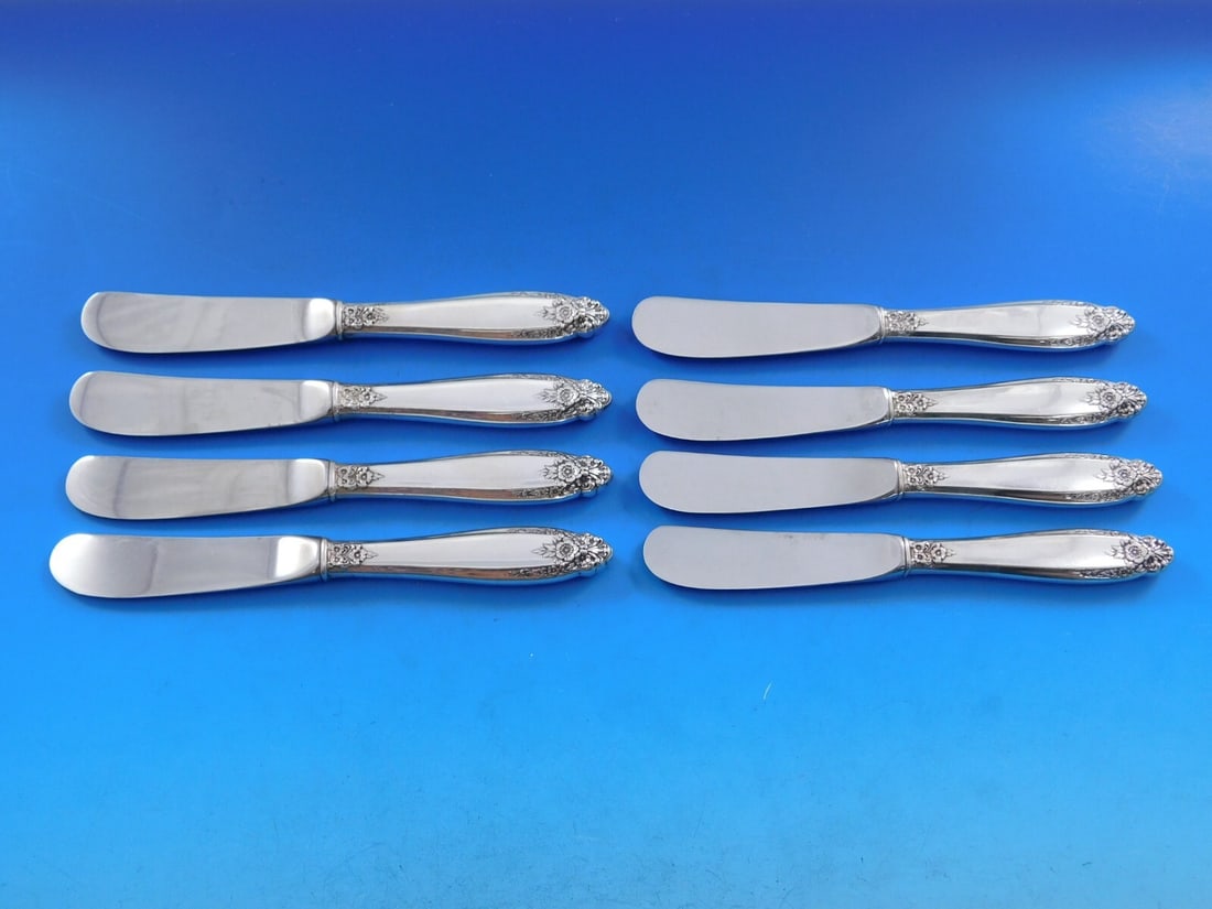 International Silver Prelude Butter Spreader Set 8 Pieces Sterling Silver (1 of 4)