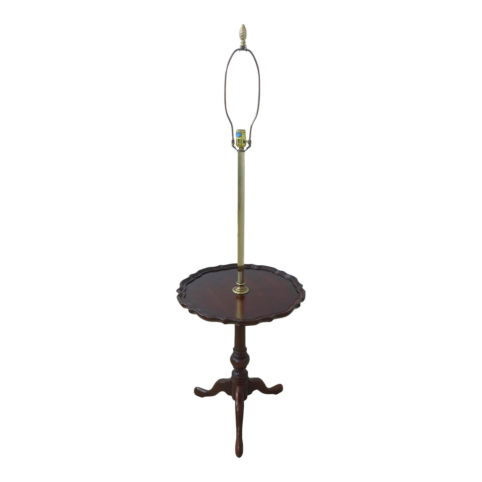 Traditional Cherry Wood Pie Crust Table Lamp 59 Inches Tall (1 of 9)