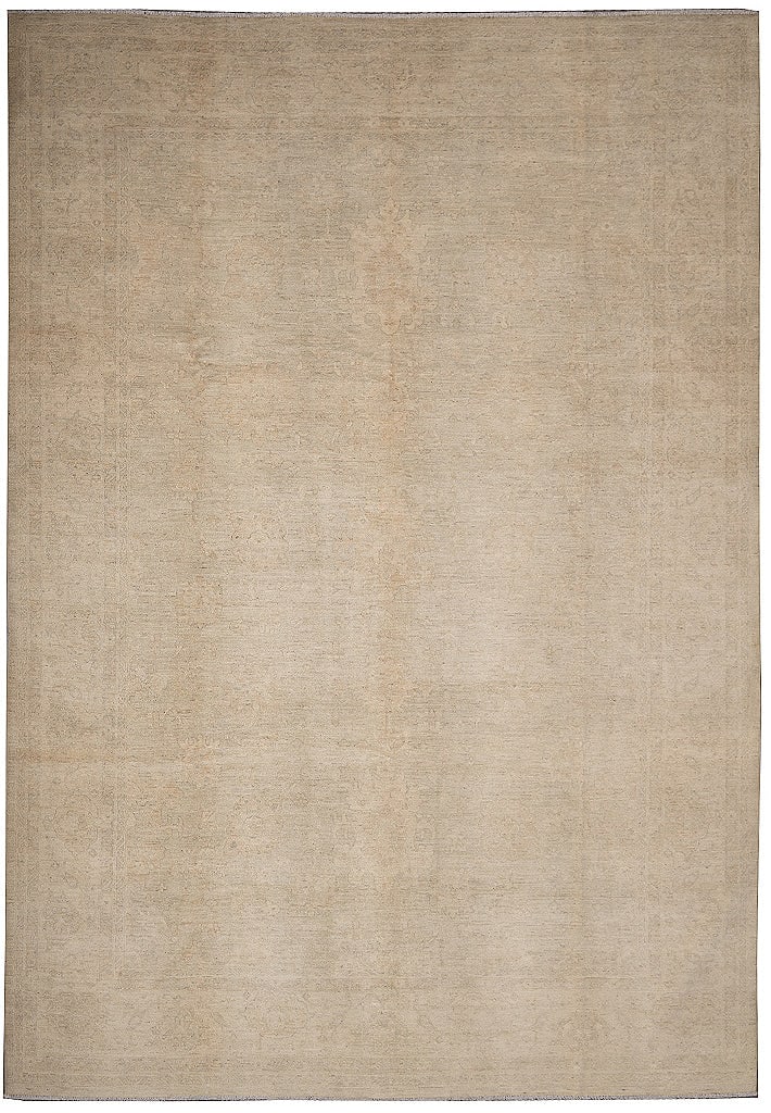 10 x 14 Natural Beige Chobi Peshawar Hand-Knotted Wool Rug: 10 x 14 Natural Beige Chobi Peshawar Hand-Knotted Wool Rug Free continental US Shipping Experience the timeless elegance of this Natural Beige Chobi Peshawar Rug, expertly hand-knotted by skilled arti
