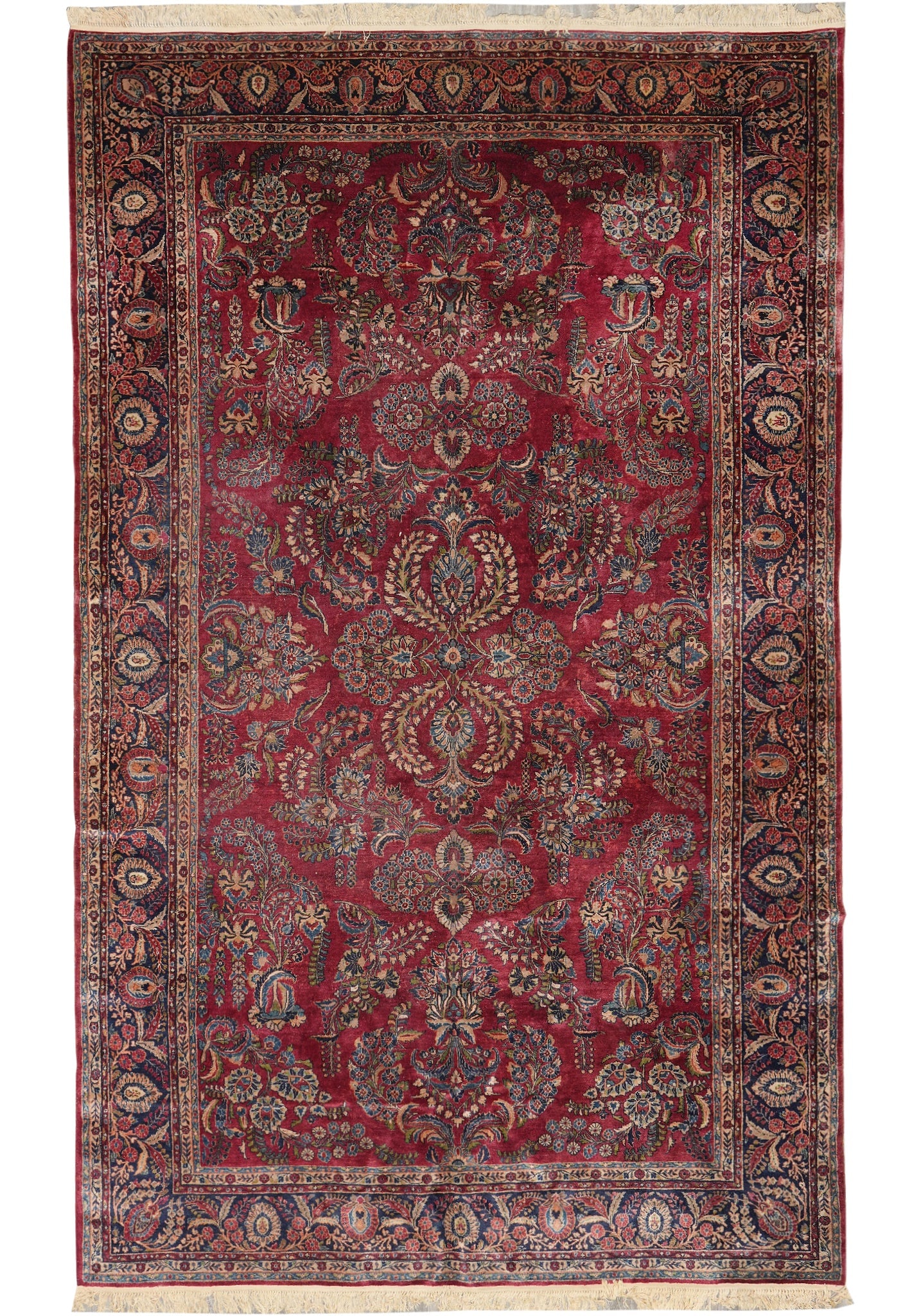 10 x 16 Antique Persian Sarouk Mohajeran Rug Burgundy Mahogany (1 of 12)
