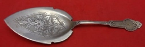 Wood and Hughes Number 1 Sterling Silver Pie Server 8 7/8 Flat Handle: Wood and Hughes Number 1 Sterling Silver Pie Server 8 7/8 Flat Handle Sterling silver pie server in the Number 1 pattern by Wood and Hughes. This flat-handle, all-sterling serving piece is monogrammed