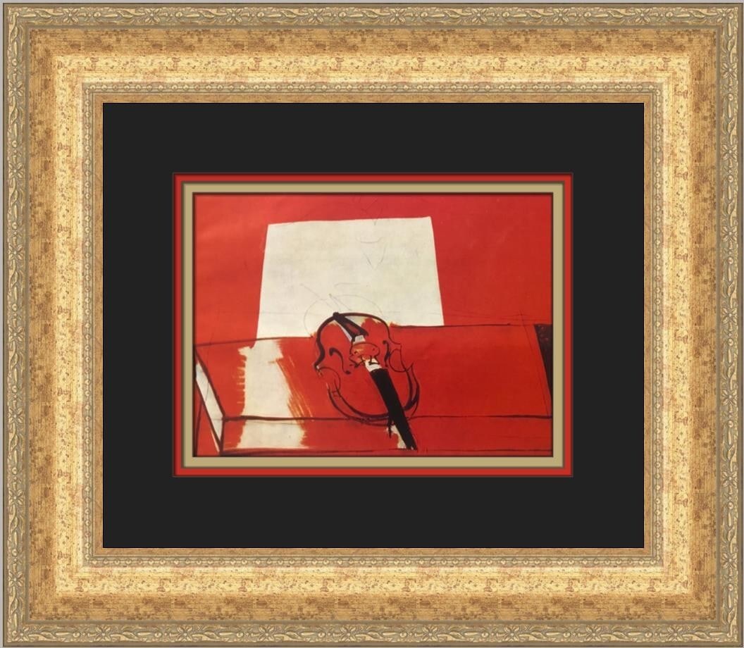 Raoul Dufy Red Violin Custom Framed Print 1981 Expressionism: Raoul Dufy Red Violin Custom Framed Print 1981 Expressionism This stunning custom framed print features the artwork 'Red Violin' by renowned artist Raoul Dufy, produced in 1981. The print showcases a 