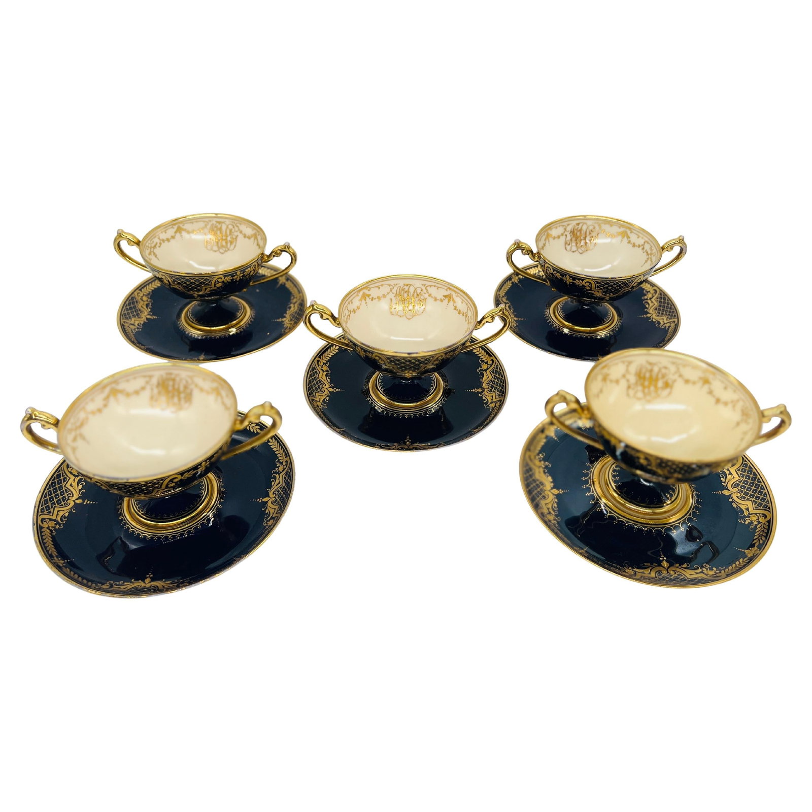 Ambrosius Lamm 11 Pc. Dresden Porcelain Tea Set C. 1910 (1 of 11)