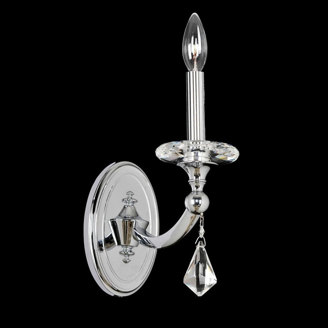 Kalco Floridia Modern Classic Wall Sconce Chrome Crystal 1-Light (1 of 1)