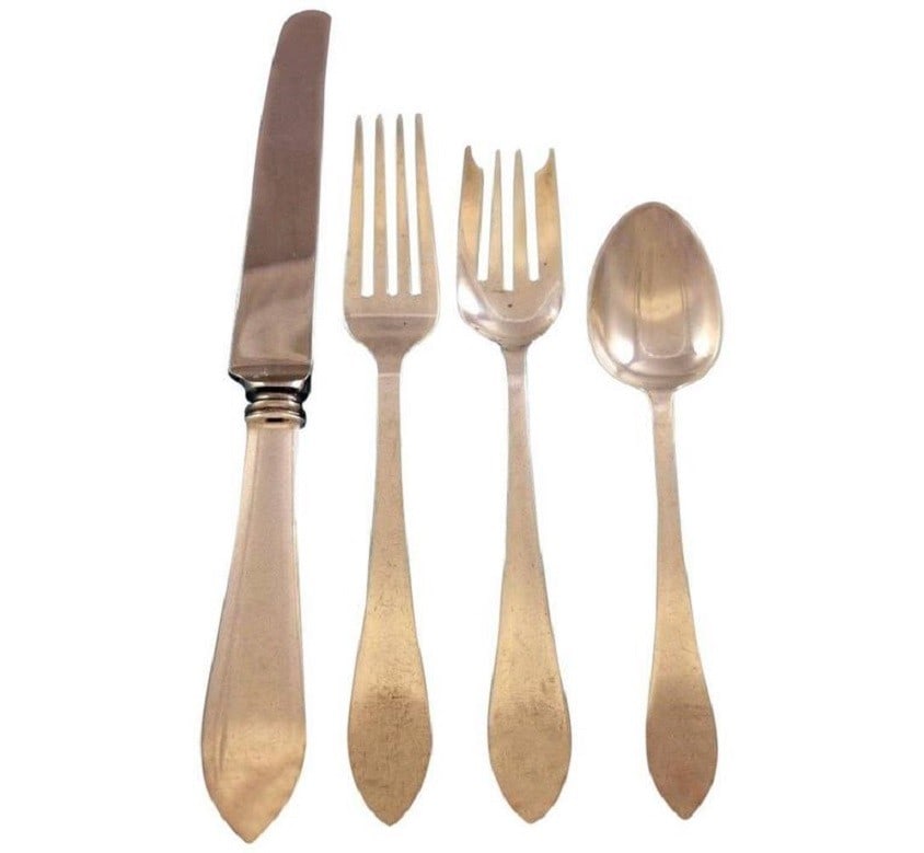 24 Piece Tiffany Co Faneuil Sterling Silver Flatware Service for 6: 24 Piece Tiffany Co Faneuil Sterling Silver Flatware Service for 6 Faneuil by Tiffany & Co. sterling silver flatware set in a 24-piece service for 6. Introduced in 1870, the Faneuil pattern was named 