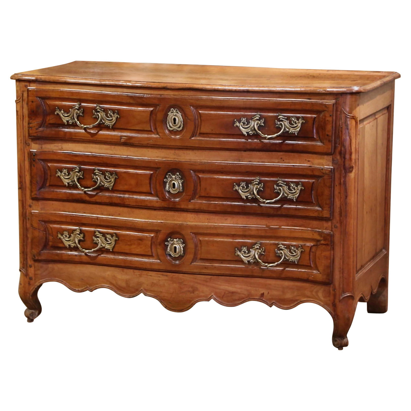 French Louis XV cherrywood commode Lyonnaise with bronze mounts (1 of 14)