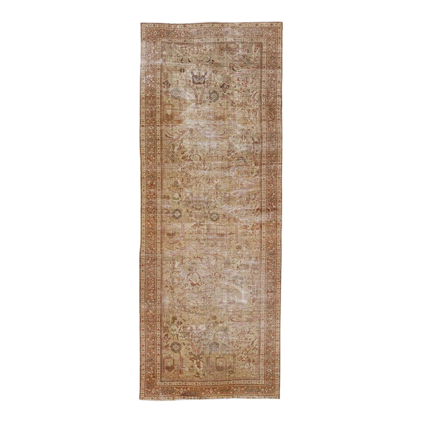 Antique Malayer Wool Rug 5'4 x 14'2 Floral Design Rust Color (1 of 7)