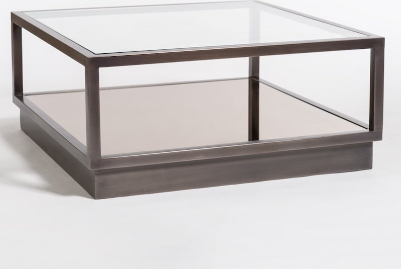 Elegant Warren Square Coffee Table with Stained Glass Top (1 of 2)