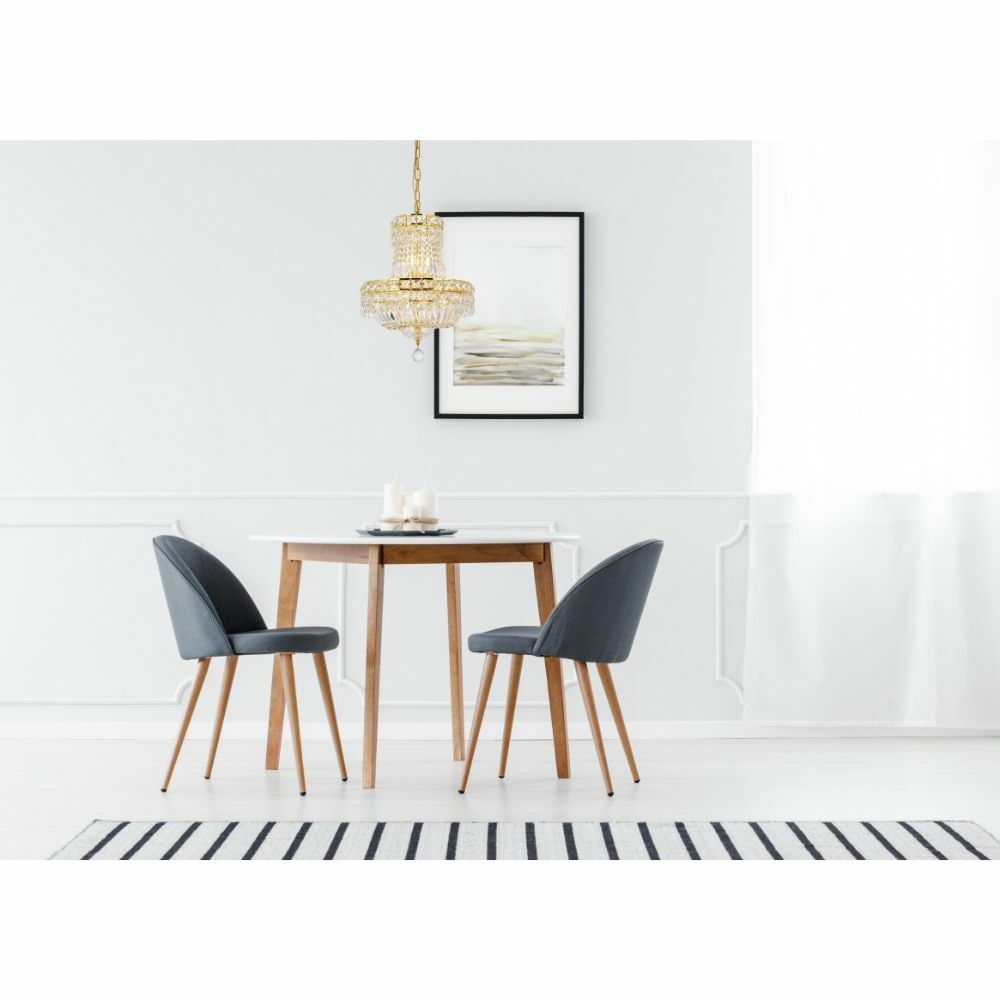 Tranquil 6-Light Gold Pendant Chandelier with Royal Cut Crystal Accents: Tranquil 6-Light Gold Pendant Chandelier with Royal Cut Crystal Accents This modern pendant chandelier features a gold finish with royal cut clear crystal elements, offering an elegant lighting soluti