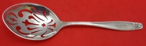 Stieff Puritan Sterling Silver Ice Spoon 9 Inch Monogrammed: Stieff Puritan Sterling Silver Ice Spoon 9 Inch Monogrammed This exquisite 9" ice spoon is from the Puritan pattern by Stieff, crafted from high-quality sterling silver. It features a monogram, althou