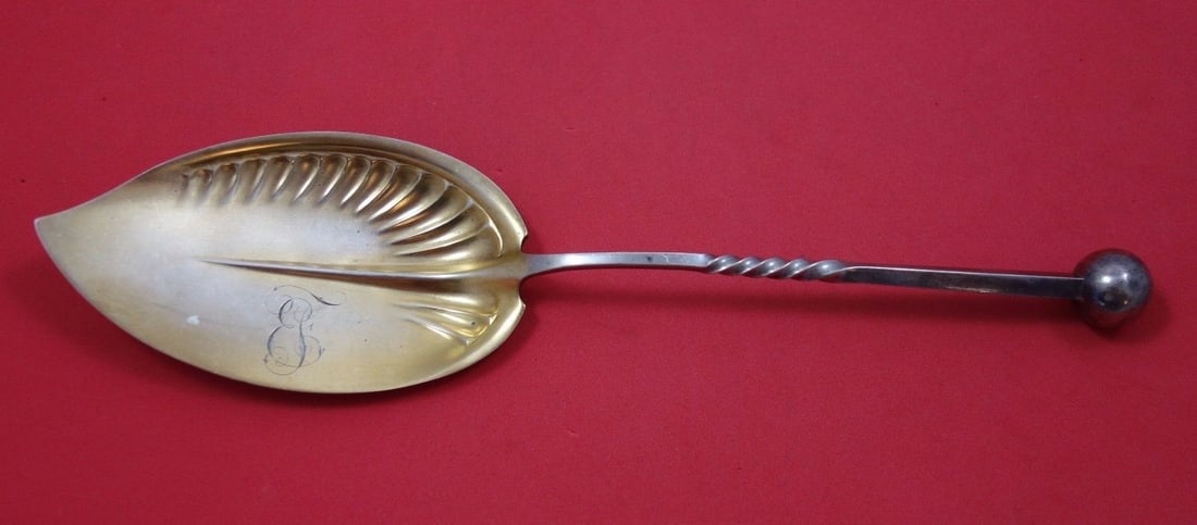 Shreve gold washed sterling silver ice cream server twist handle 11 1/4 (1 of 1)