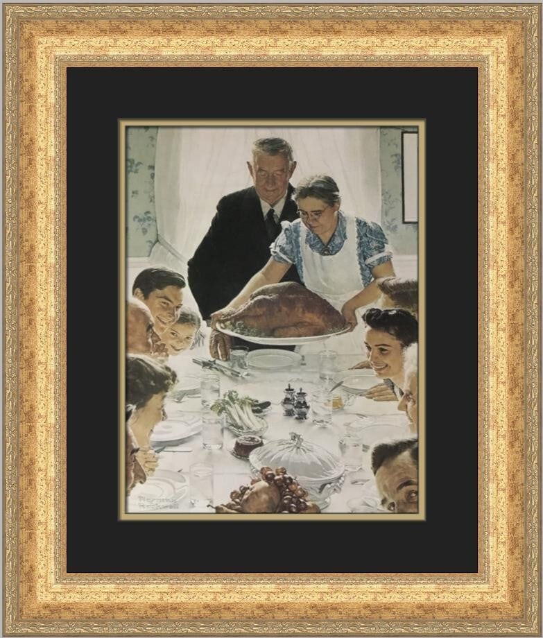 Norman Rockwell Freedom From Want Custom Framed Print 21x19 Americana Art (1 of 2)