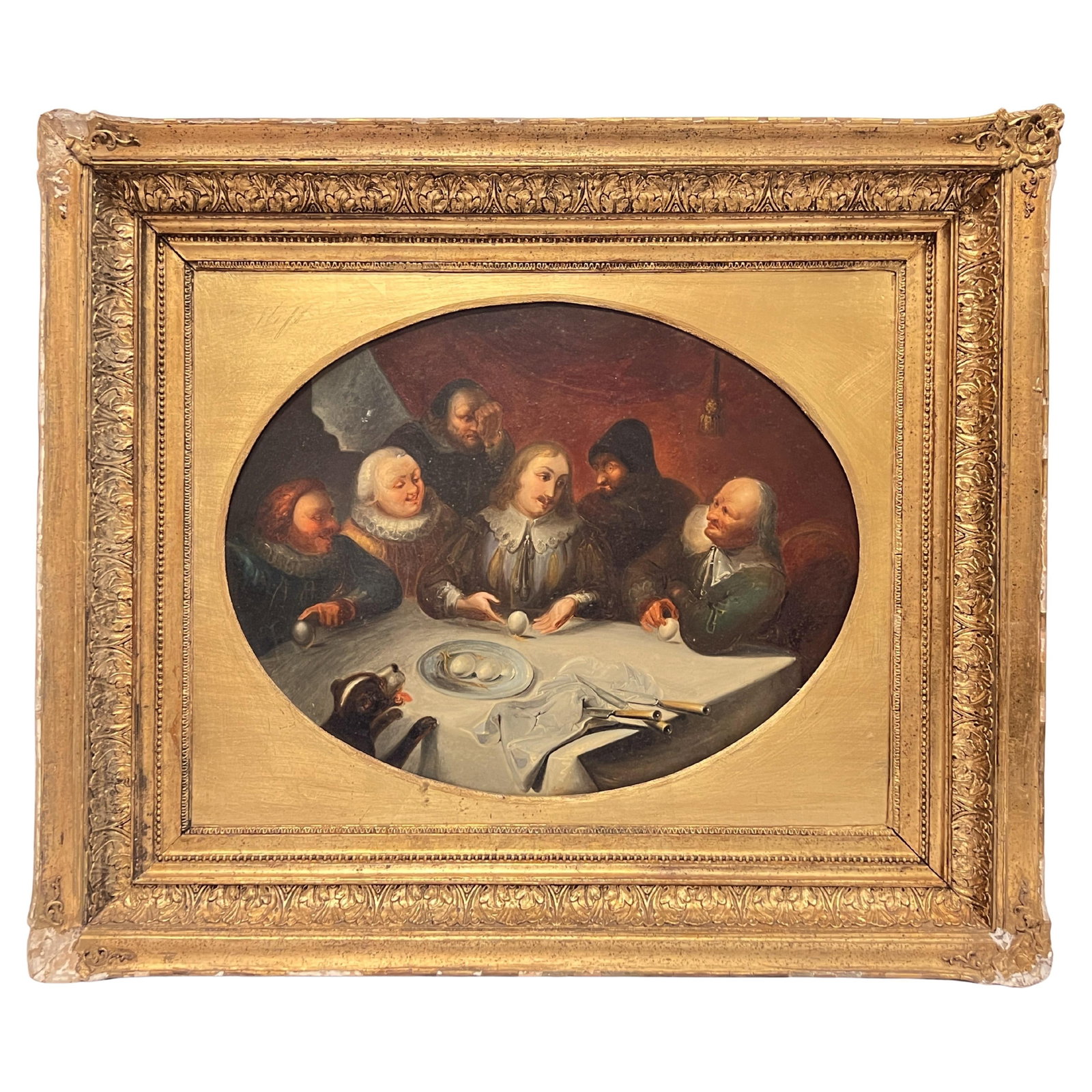 Framed oil on copper panel of Christopher Columbus c1880 (1 of 12)