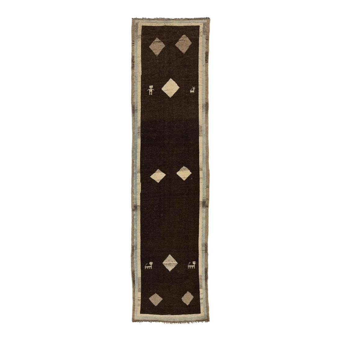 Gabbeh Wool Runner 2'5 x 9'9 Tribal Geometric (1 of 7)
