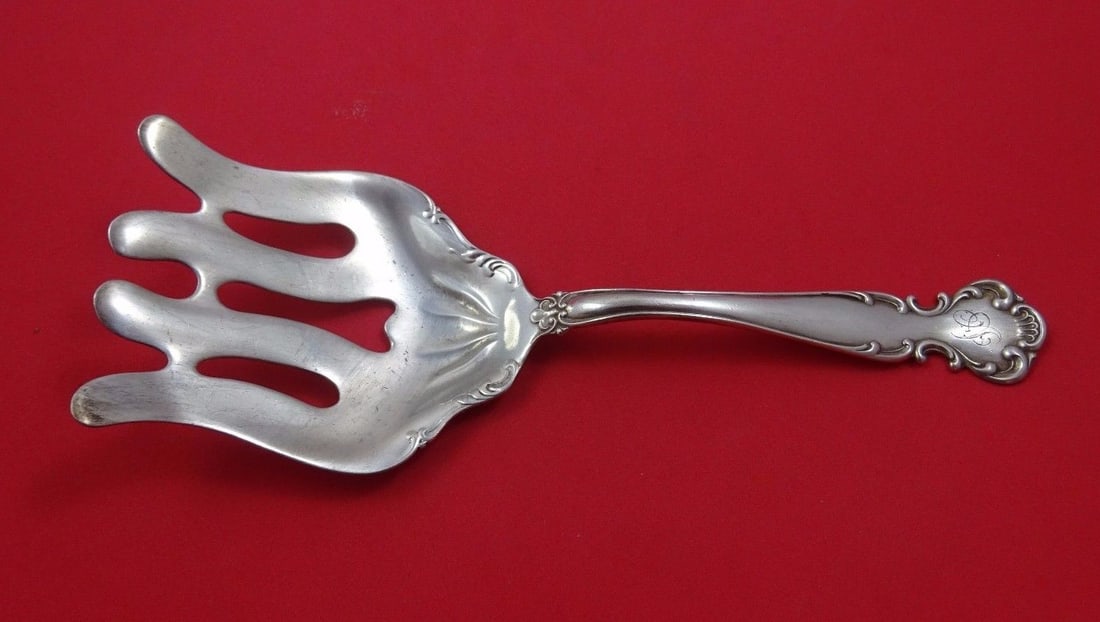 Alvin Simons Flanders Old Sterling Silver Asparagus Fork 8 3/4" (1 of 1)