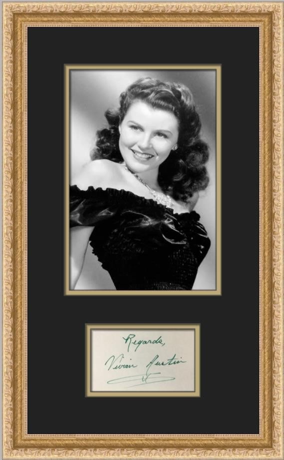 Framed Vivian Austin Original Cut Signature Display with Photo (1 of 3)