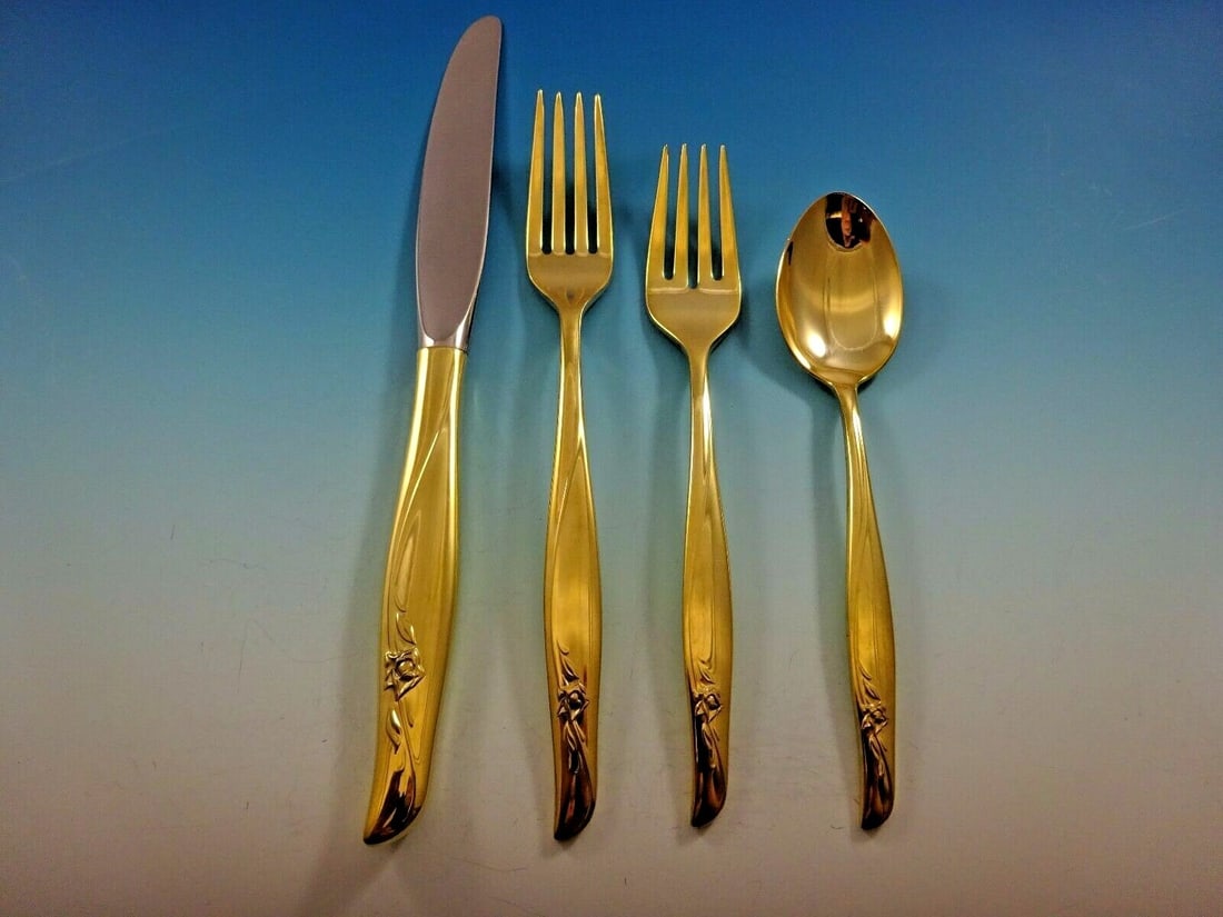 4pc Gorham Sea Rose Vermeil sterling silver place setting (1 of 4)