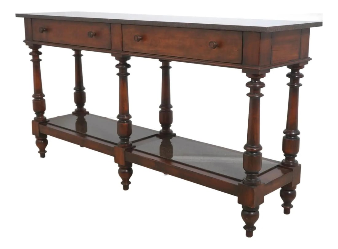 Marble Top Console Table with Walnut Finish from Acquisitions Collection (1 of 10)