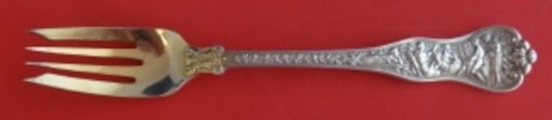 Tiffany Co Olympian Sterling Silver 4 Tine Salad Fork Gold Washed 6 3/4" (1 of 1)