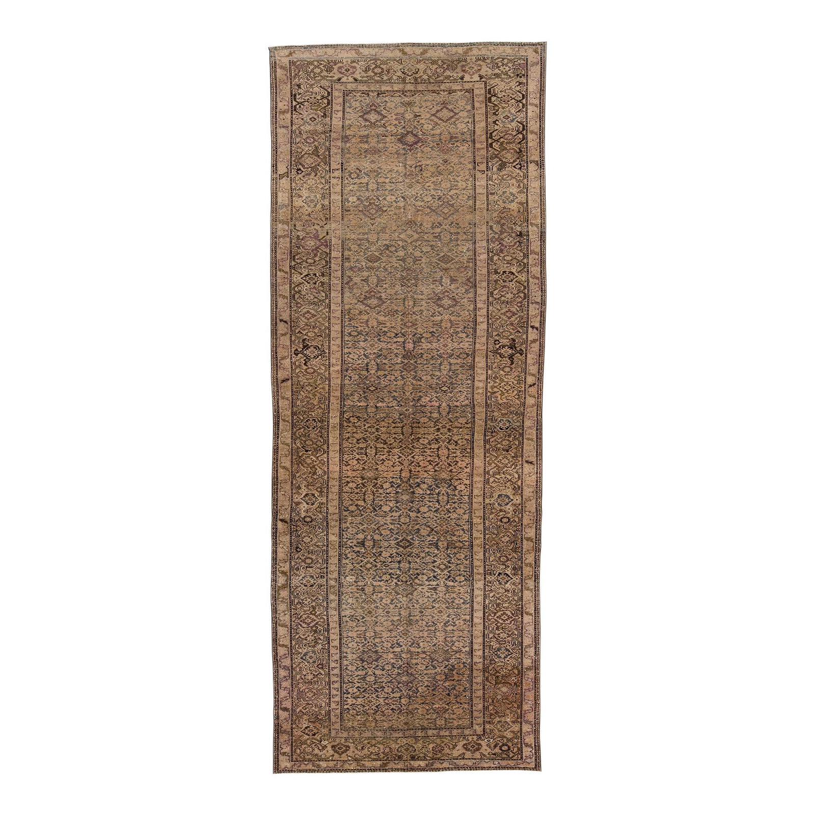 Antique Malayer Handmade Wool Rug 5'1 x 13'7 Floral Design: Antique Malayer Handmade Wool Rug 5'1 x 13'7 Floral Design Discover the beauty of this exquisite antique Malayer hand-knotted wool rug, showcasing a stunning all-over floral design. The rug features a