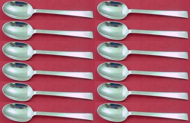 Set of 12 Continental International Sterling Silver 6 Inch Teaspoons (1 of 3)