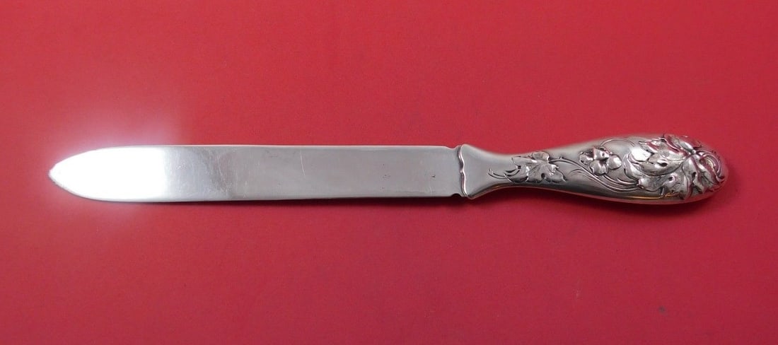 Gorham Sterling Silver Paper Knife Hand Chased Flowers 10 1/8" (1 of 1)
