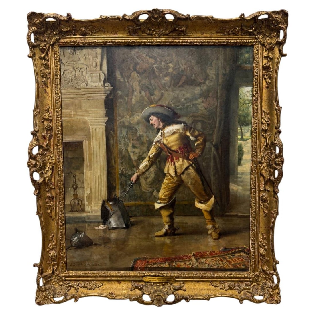 1884 Victorian Oil on Canvas Painting The Disappointed Lover by John Evans Eccles (1 of 14)