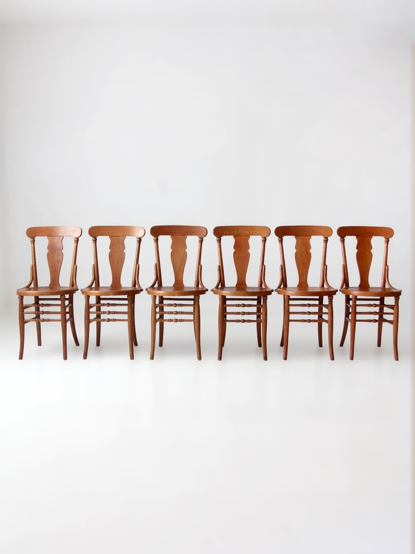 Set of 6 Victorian Bentwood Wood Dining Chairs (1 of 18)